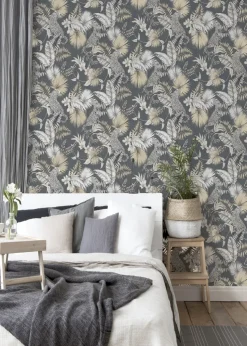 Arthouse Tropical Leopard Neutral Wallpaper