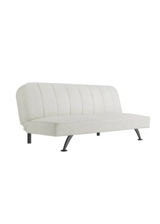 Aura Napoleonville Ivory Boucle/Matte Black Sofa Bed