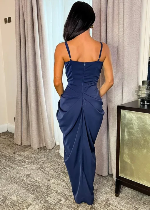 AX Paris Navy Strappy Wrap Top Gathered Skirt Maxi Dress