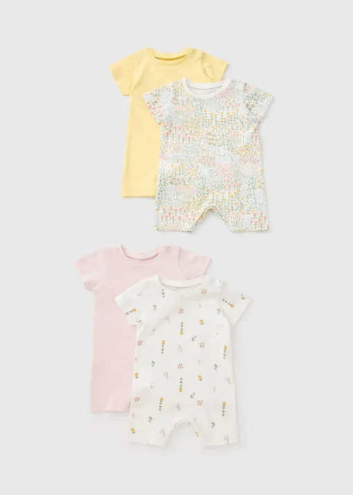 Baby 4 Pack Floral Rompers (Newborn-18mths)