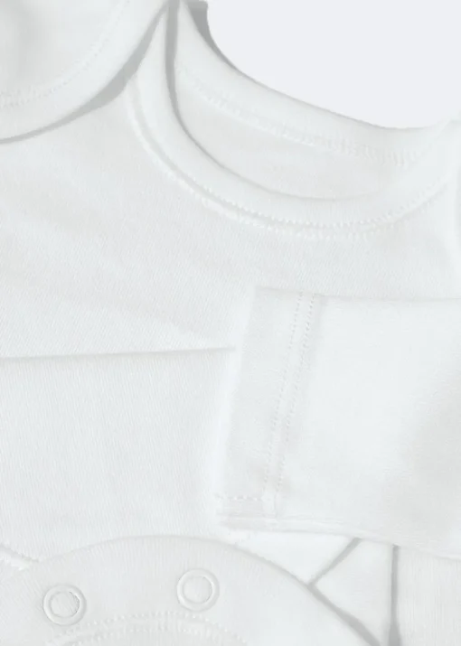 Baby 5 Pack White Long Sleeve Bodysuits (Tiny Baby-23mths)