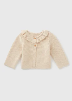 Baby Beige Frill Knitted Cardigan (Newborn-23mths)