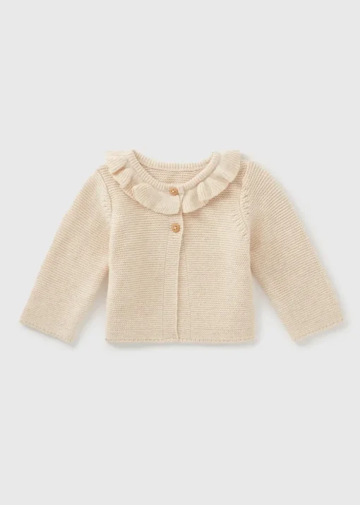 Baby Beige Frill Knitted Cardigan (Newborn-23mths)