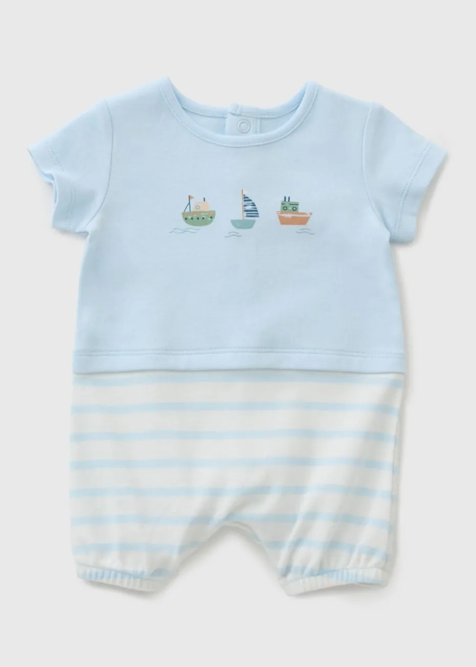 Baby Blue Boat Romper (Newborn-12 mths)