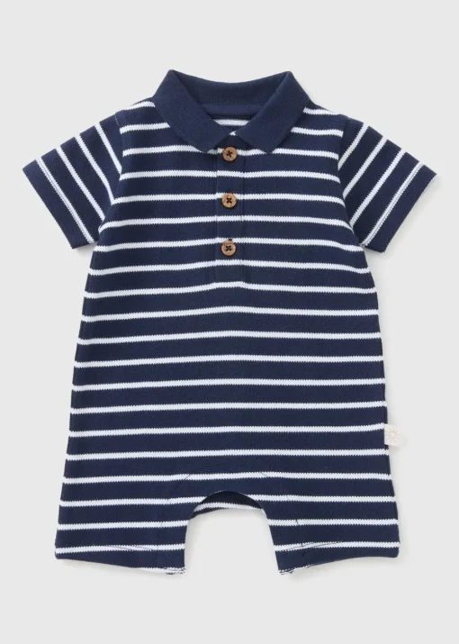 Baby Blue Stripe Romper (Newborn-23mths)