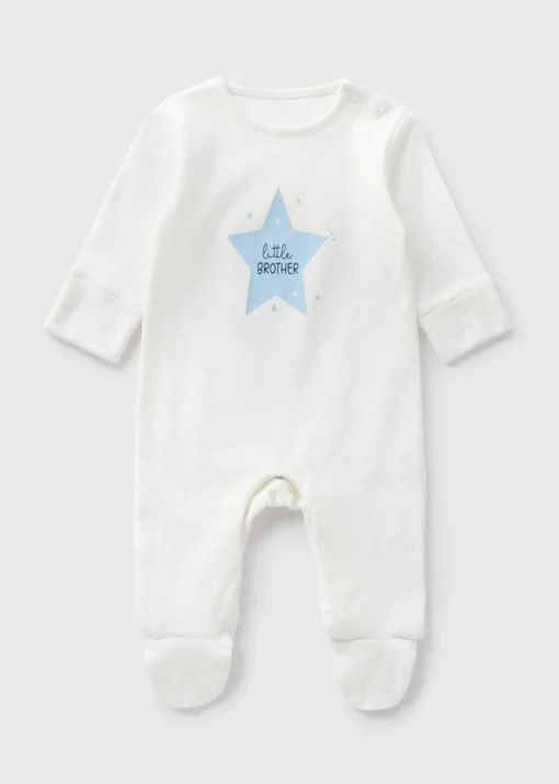 Baby Cream Little Brother Sleepsuit (Newborn-18mths)