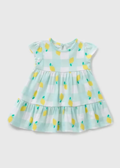 Baby Green Check Lemon Dress (Newborn-23mths)