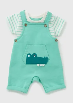Baby Green Crocodile Dungaree Set (Newborn-23mths)