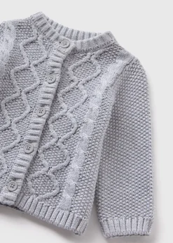 Baby Grey Cable Knit Cardigan (Newborn-23mths)