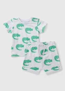 Baby Grey Crocodile Top & Shorts Set (Newborn-23mths)