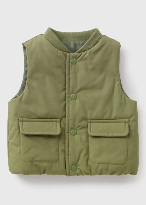 Baby Khaki Pocket Gilet (Newborn-23mths)