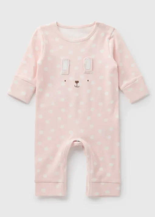 Baby Pink Bunny Footless Sleepsuit (Newborn-23mths)