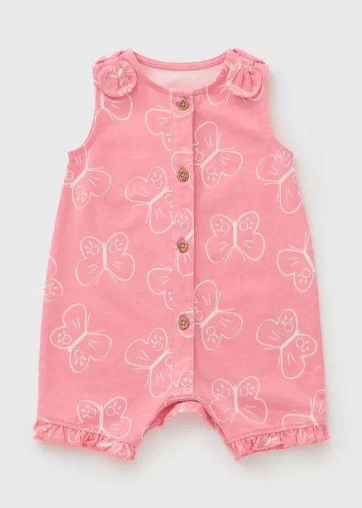 Baby Pink Butterfly Romper (Newborn-23mths)