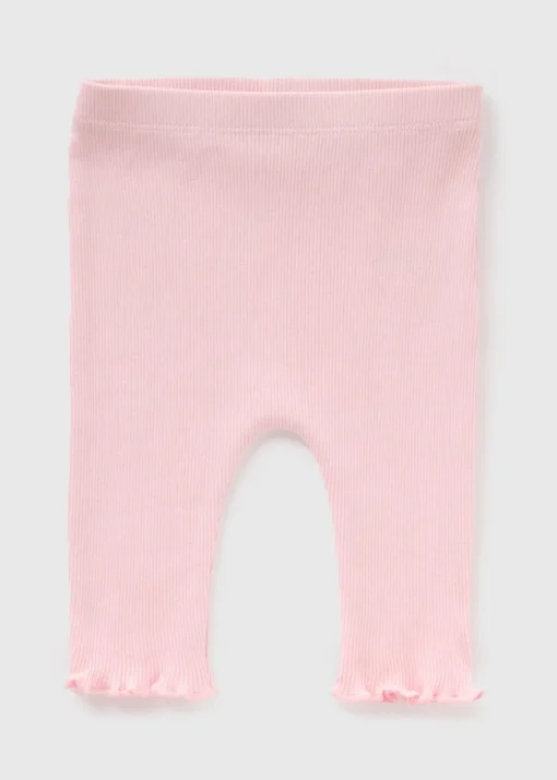 Baby Pink Ribbed Leggings (Newborn-23mths)