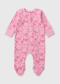 Baby Pink Strawberry Sleepsuit (Newborn-18mths)