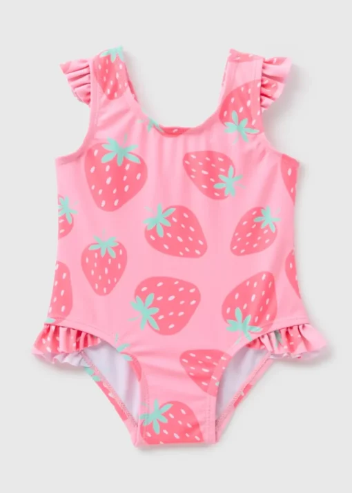 Baby Pink Strawberry Swimsuit (Newborn-23mths)