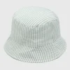 Baby Sage Crinkle Stripe Bucket Hat (Newborn-24mths)