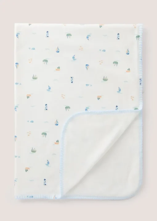 Baby White Boat Blanket