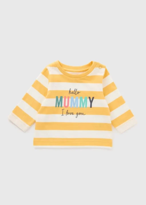 Baby Yellow Stripe Mummy Long Sleeve Top (Newborn-23mths)