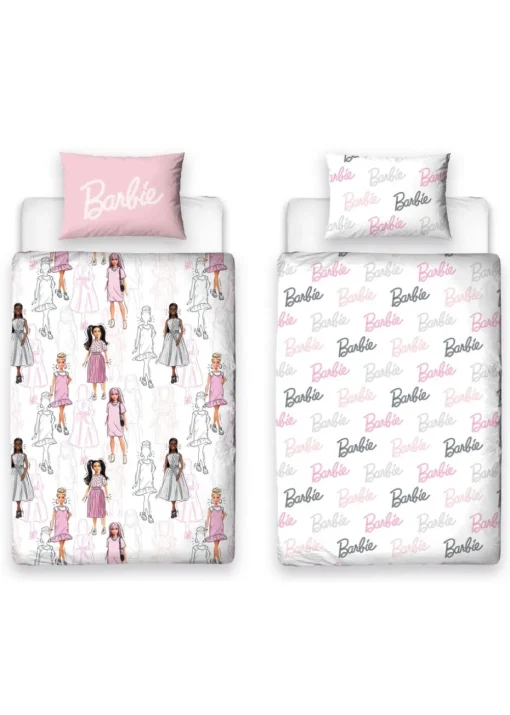 Barbie Figures Reversible Duvet Cover Set