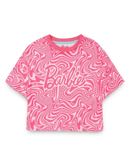 Barbie Girls Pink All Over Pattern Pyjama Set (3 - 12 Years)