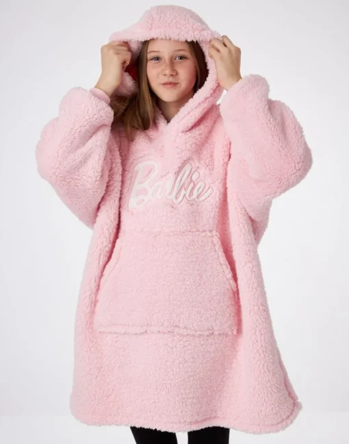 Barbie Girls Pink Logo Blanket Hoodie (6 - 13 Years)