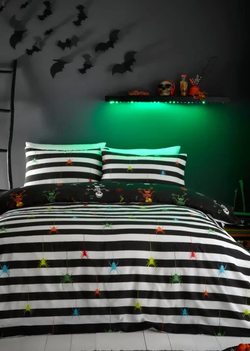 Bedlam Halloween Dancing Skeletons Duvet Cover Set