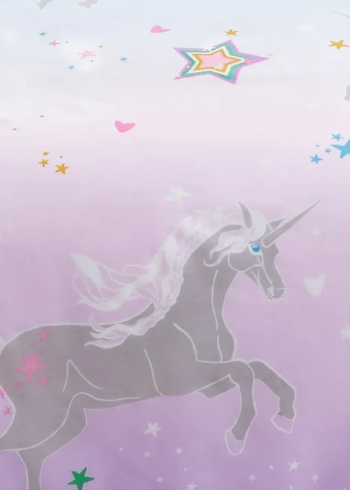 Bedlam Ombre Unicorn Glow in the Dark Lilac Duvet Cover Set