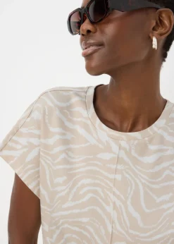 Beige Animal Print Ponte T-Shirt