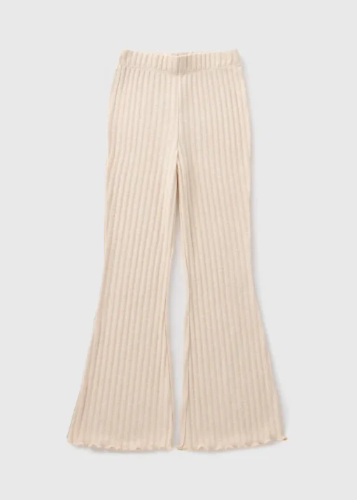 Beige Knit Flare Leggings (7-15yrs)
