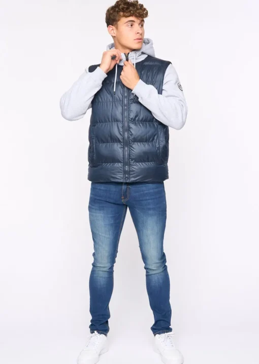 Bewley & Rich Navy Brookes Jersey Puffer Jacket