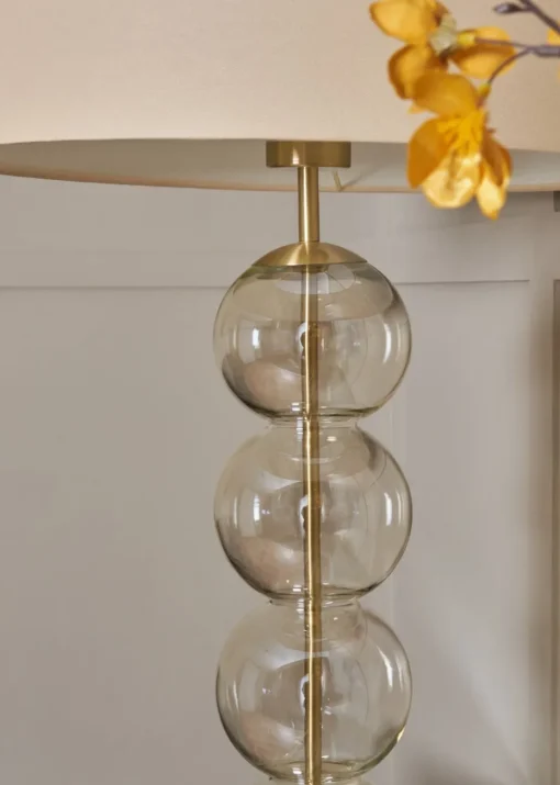 BHS Antique Brass Metro Ball Stacked Table Lamp Champagne  (71cm x 40cm)