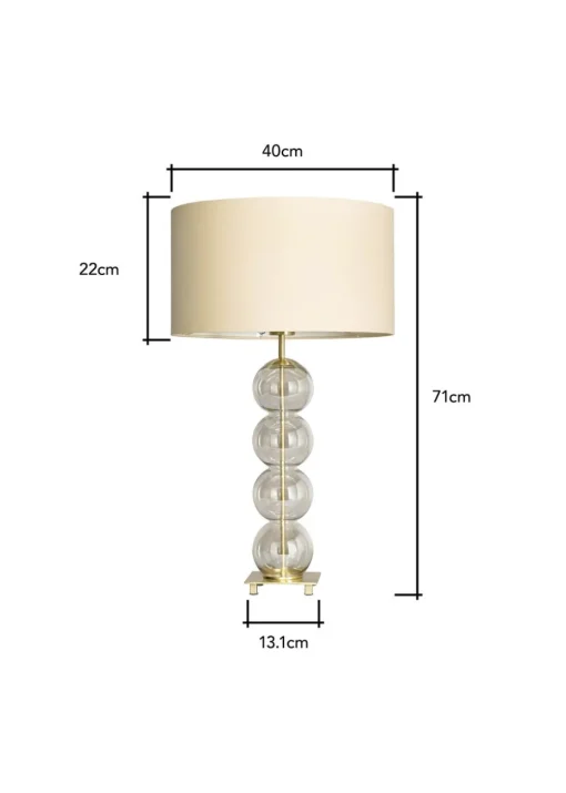 BHS Antique Brass Metro Ball Stacked Table Lamp Champagne  (71cm x 40cm)
