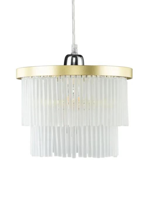 BHS Aubrey Frosted Easyfit Ceiling Light Brass (19cm x 25cm)