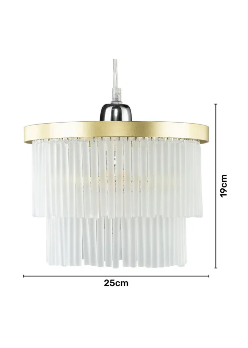 BHS Aubrey Frosted Easyfit Ceiling Light Brass (19cm x 25cm)