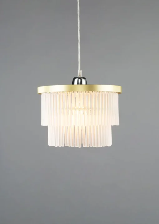 BHS Aubrey Frosted Easyfit Ceiling Light Brass (19cm x 25cm)