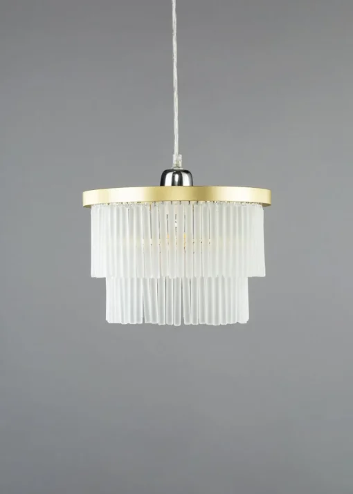 BHS Aubrey Frosted Easyfit Ceiling Light Brass (19cm x 25cm)