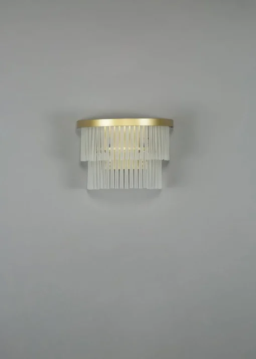 BHS Aubrey Frosted Wall Light Brass (19cm x 26cm)