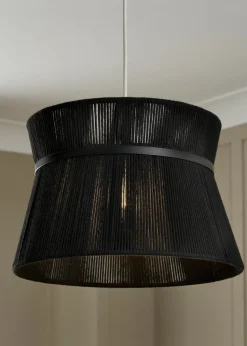 BHS Bahia String Bound Double Easyfit Black (24cm x 35cm)