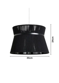 BHS Bahia String Bound Double Easyfit Black (24cm x 35cm)