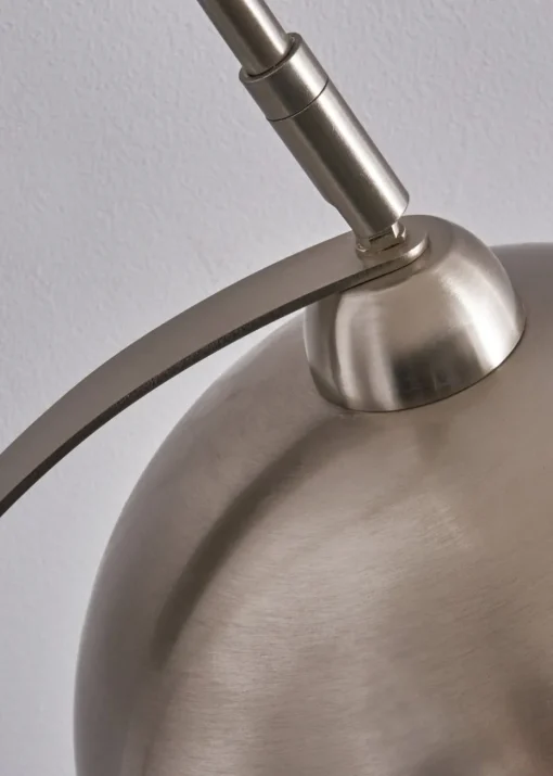 BHS Benson Curved Floor Lamp Satin Nickel (155cm x 55cm)