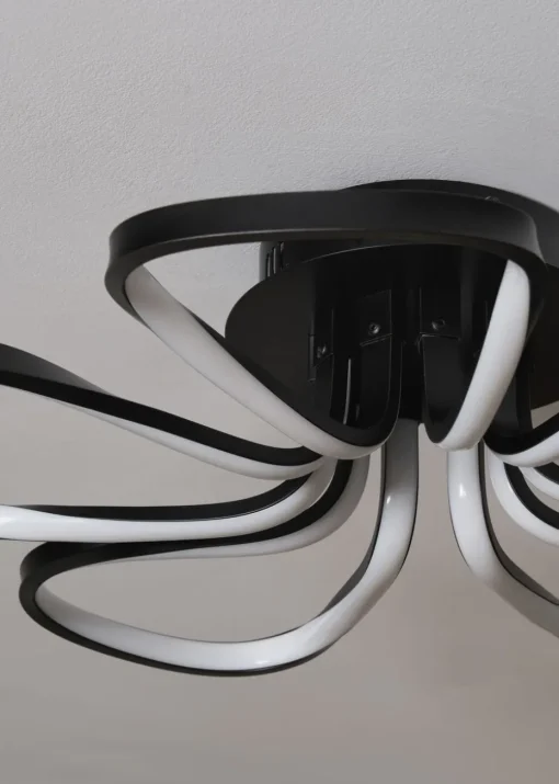 BHS Black Alvar 5 Petals LED Flush Light
