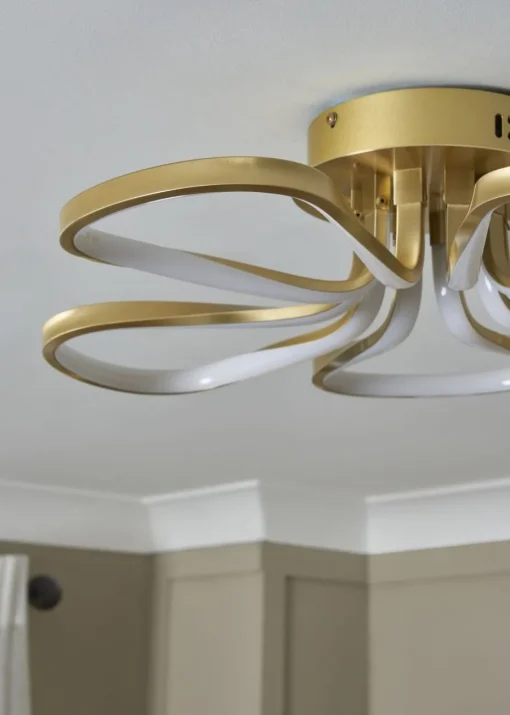 BHS Brass Alvar 5 Petals LED Flush Light