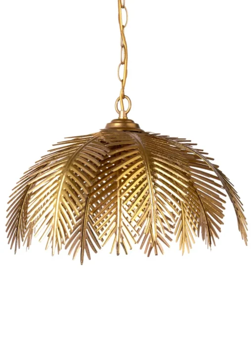 BHS Brookby Palm Ceiling Light Brass (Adjustable 34-129cm x 40cm)