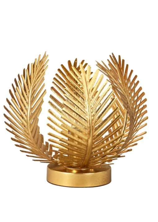 BHS Brookby Palm Table Lamp Brass (25cm x 30cm)