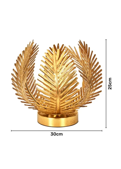 BHS Brookby Palm Table Lamp Brass (25cm x 30cm)