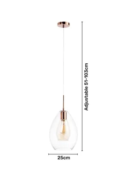 BHS Carmella Pendant Copper (Adjustable 51-103cm x 25cm)
