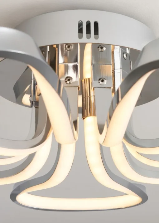 BHS Chrome Alvar 5 Petals LED Flush Light