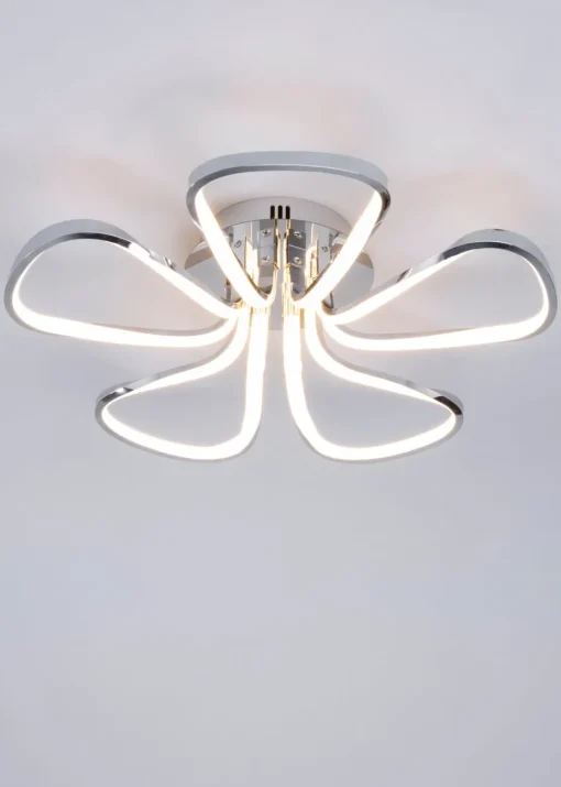 BHS Chrome Alvar 5 Petals LED Flush Light