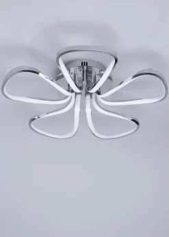 BHS Chrome Alvar 5 Petals LED Flush Light